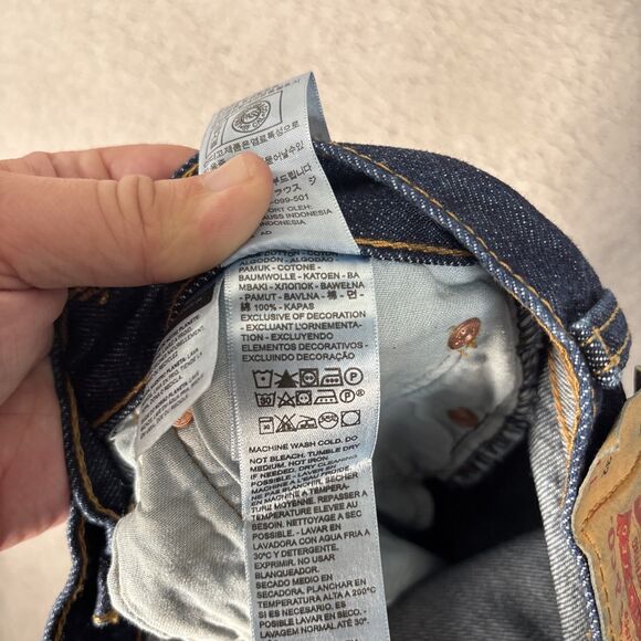 Levi’s 501 Jeans Men’s Fit 31x31 Button Fly Dark Wash No Fade Raw Denim Blank - Picture 14 of 14